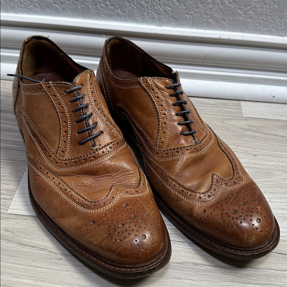 CUOIO Men's Brown Vintage Genuine Leather Wingtip Oxford Shoes 9M